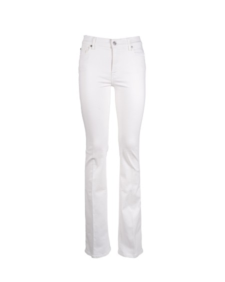 Shop SEVEN  Jeans: Seven jeans a zampa.
Vestibilità slim.
Gamba svasata.
Vita media.
Chiusura con cerniera.
5 Bags.
Cuciture a contrasto.
Lavaggio: Bloom.
Toppa con logo.
Composizione: 97% cotton / 3% elastane.
Made in Tunisia.. BOOTCUT JSWBC130CW-WHITE